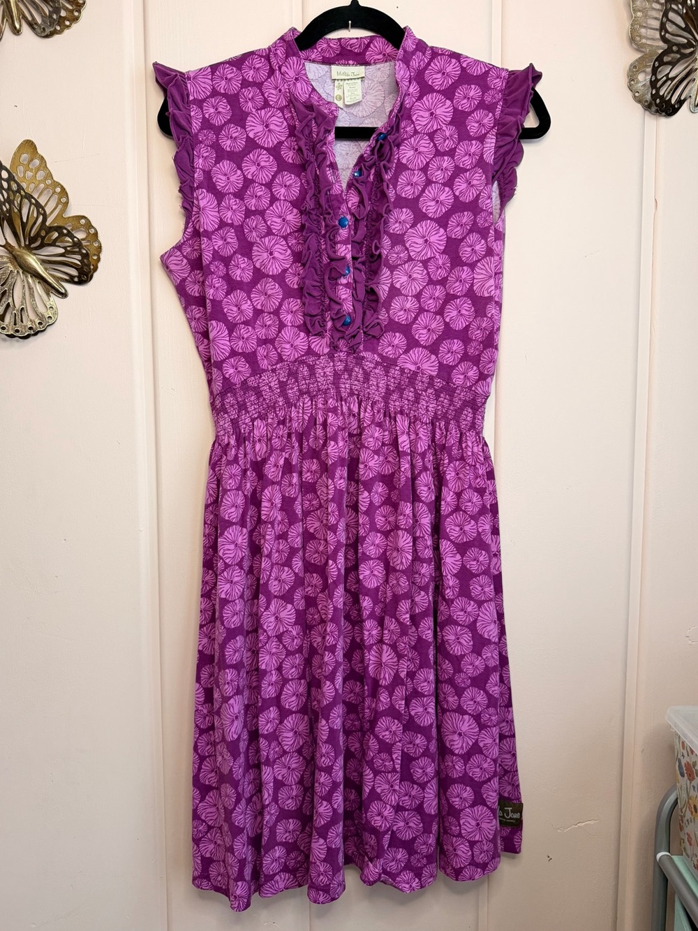 Matilda Jane Floral Ruffle-Front Fit/Flare Dress